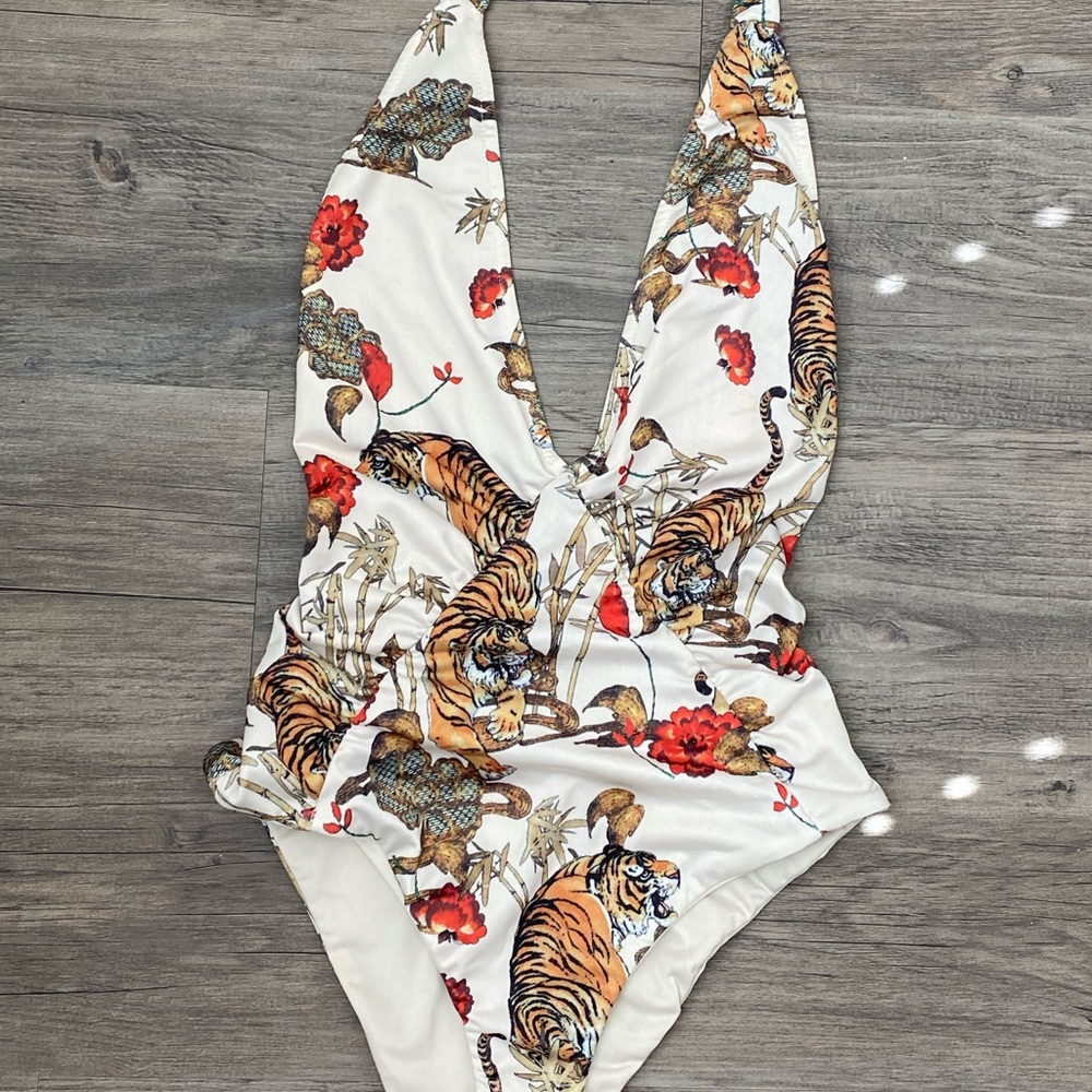 Tiger Print One-Piece Bikini